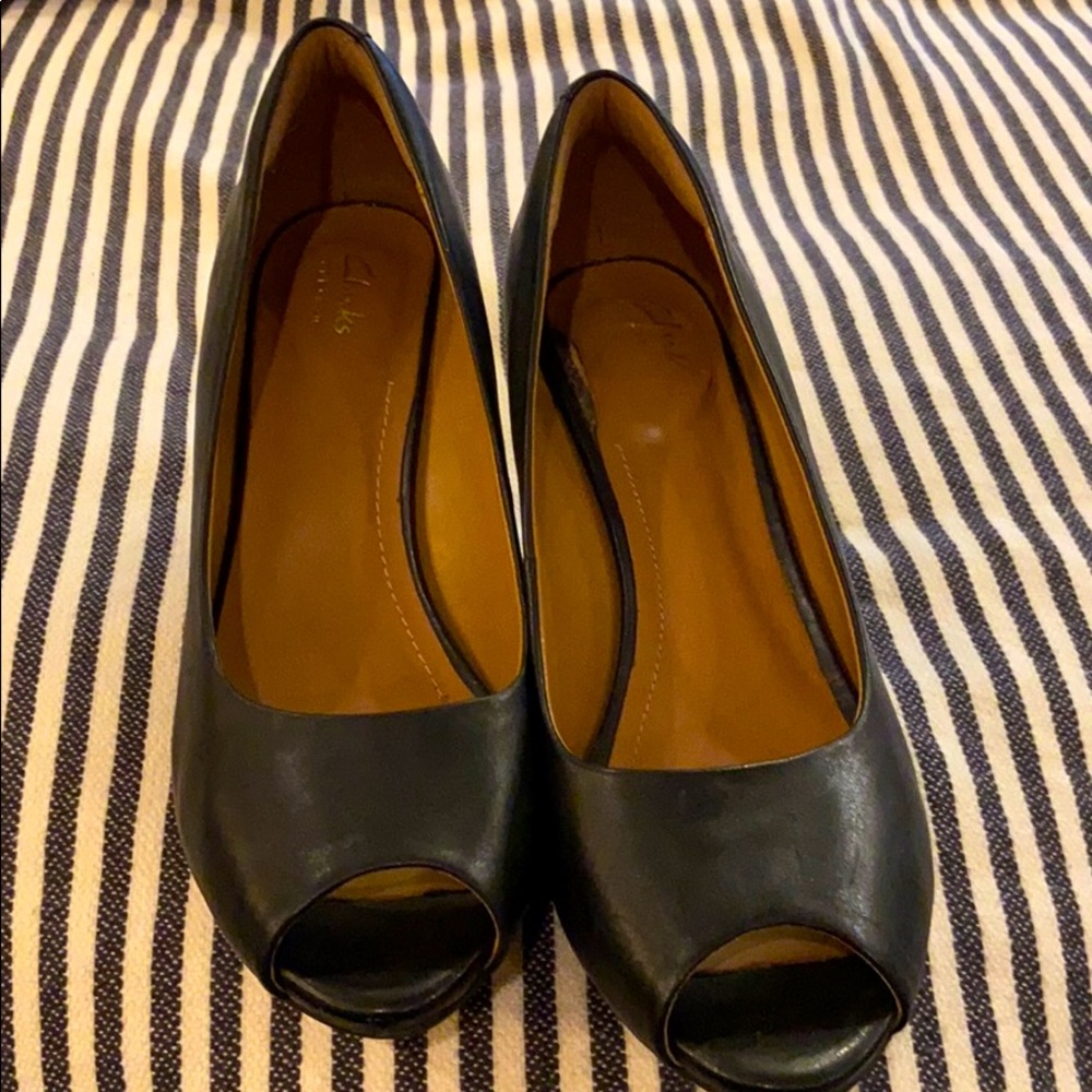 Clarks peep toe pumps.  Size 10.  Like new.